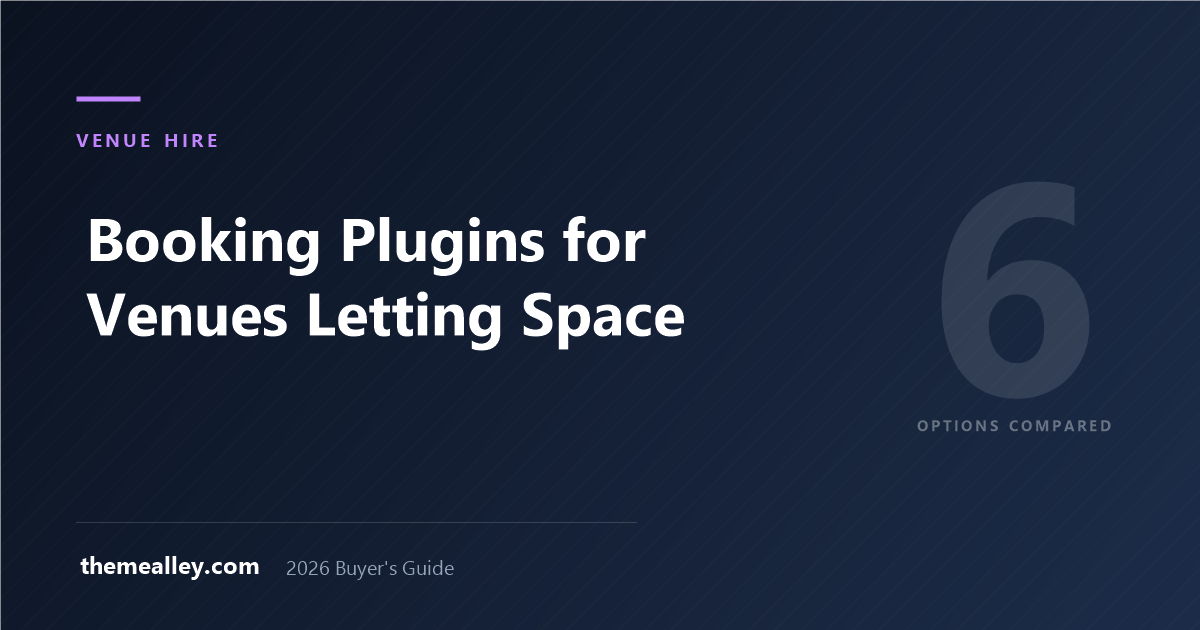 WordPress booking plugins for venues and room hire compared on buffers, deposits and lifetime pricing